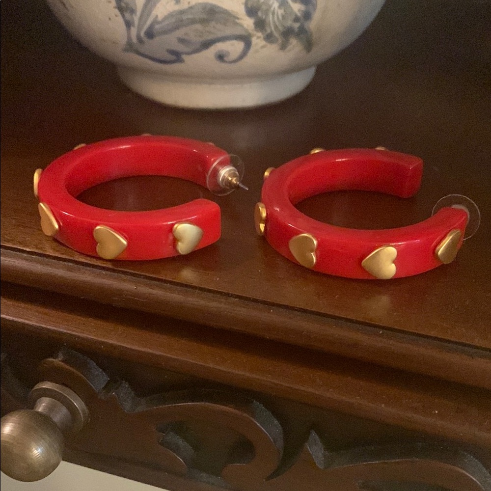 Bella Canvas Red and Gold Statement Earrings